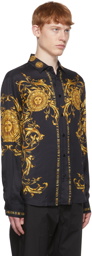 Versace Jeans Couture Black Viscose Shirt