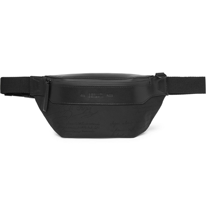 Photo: Berluti - Scritto Leather-Trimmed Nylon Belt Bag - Black