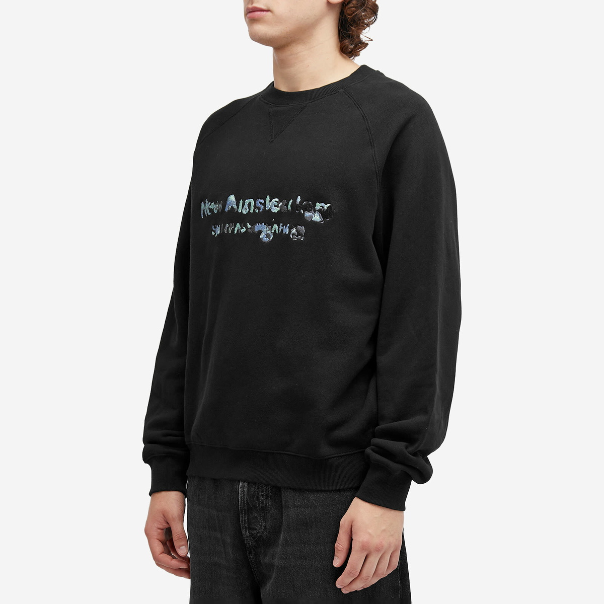 New Amsterdam Surf Association Men's New Amsterdam Aquarelle Crew Sweatshirt in Black