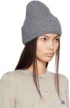 Maison Kitsuné Gray Tricolor Fox Beanie