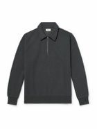 Hartford - Cotton-Blend Jersey Half-Zip Sweatshirt - Gray