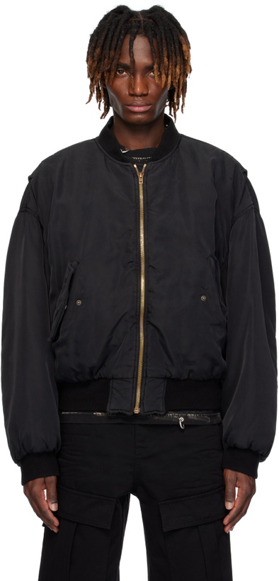 Photo: We11done Black Curved Bomber Jacket