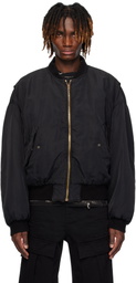 We11done Black Curved Bomber Jacket