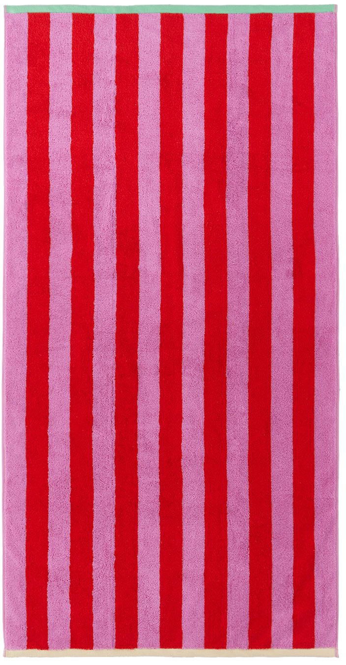 Photo: Dusen Dusen Red & Pink Fig Stripe Bath Towel