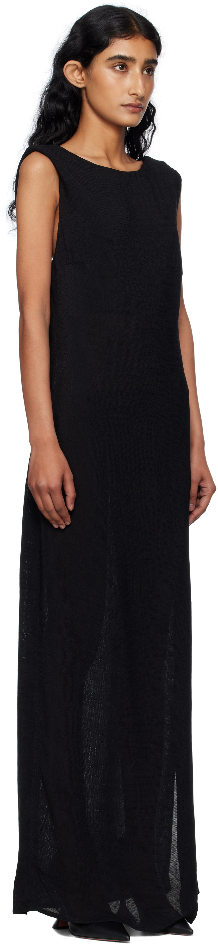 Matteau Black Cowl Back Maxi Dress