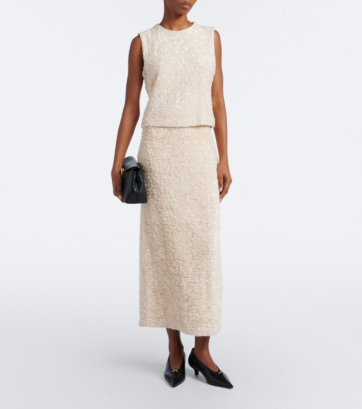 Vince Sequined velvet midi skirt