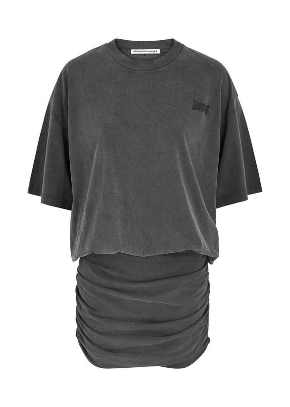 Photo: Alexanderwang.t Prestyled T-shirt Cotton Mini Dress Black