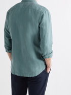 ORLEBAR BROWN - Giles Garment-Dyed Lyocell and Linen-Blend Shirt - Green