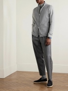 Peter Millar - Ashland Birdseye Merino Wool, Linen and Cotton-Blend Half-Zip Sweater - Gray