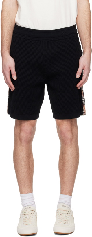 Photo: Burberry Black Check Trim Shorts
