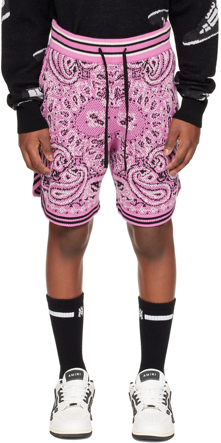 AMIRI Kids Pink Bandana Shorts Amiri