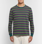 Pop Trading Company - Alpine Logo-Embroidered Striped Cotton-Jersey T-Shirt - Men - Green