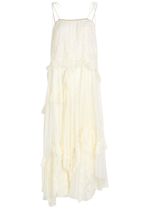Photo: Chloe Floral Guipure Lace Midi Dress White
