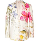 Alexander McQueen - Slim-Fit Floral-Print Silk and Wool-Blend Suit Jacket - Neutrals