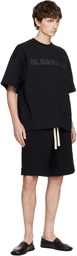 Jil Sander Black Cotton Terry Shorts