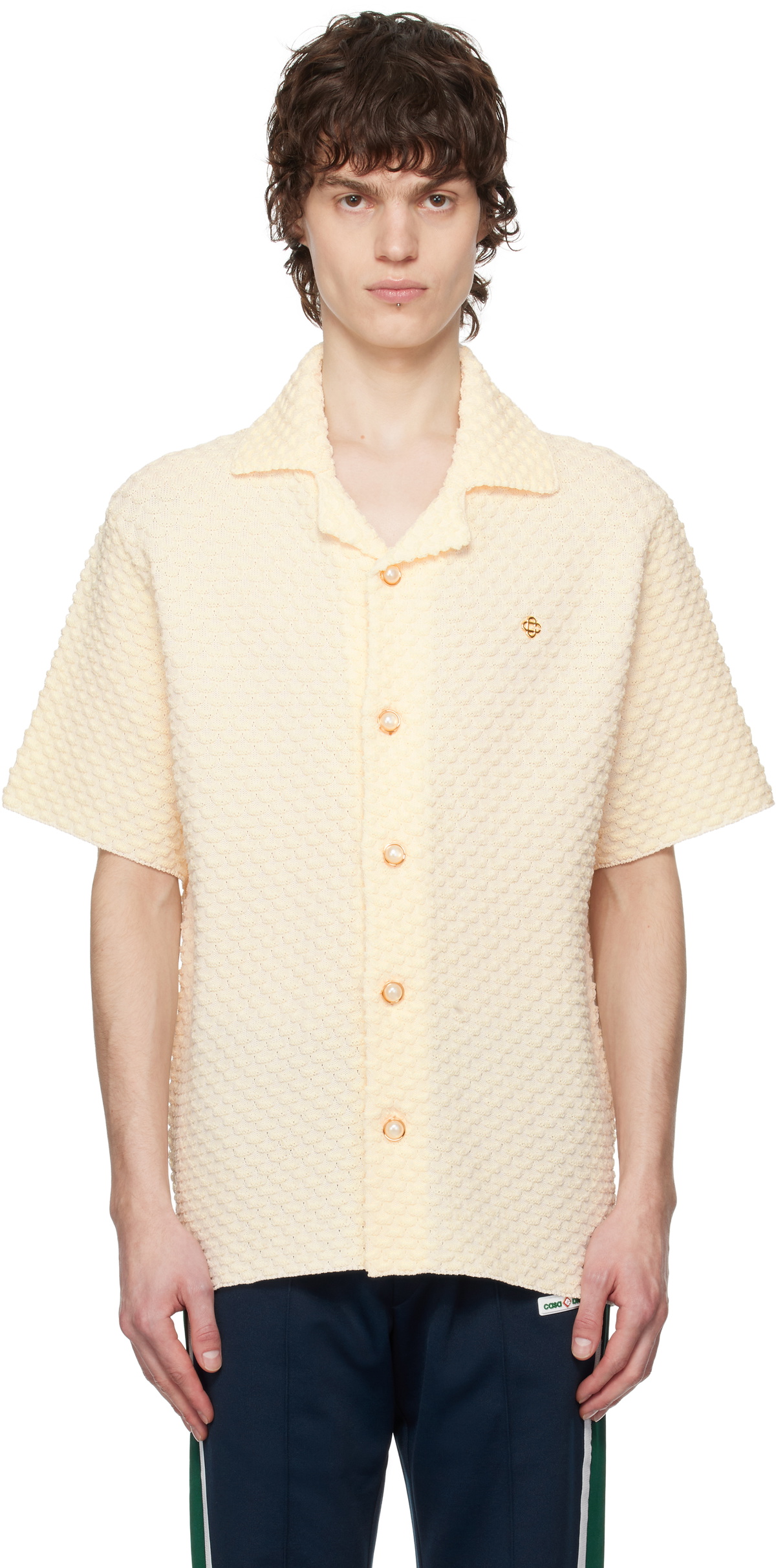Casablanca ニットポロ カサブランカ Casablanca 22AW Cotton Knit Striped Polo Shirt