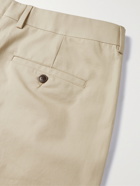 AMI PARIS - Tapered Cropped Pleated Cotton-Twill Trousers - Neutrals - FR 42