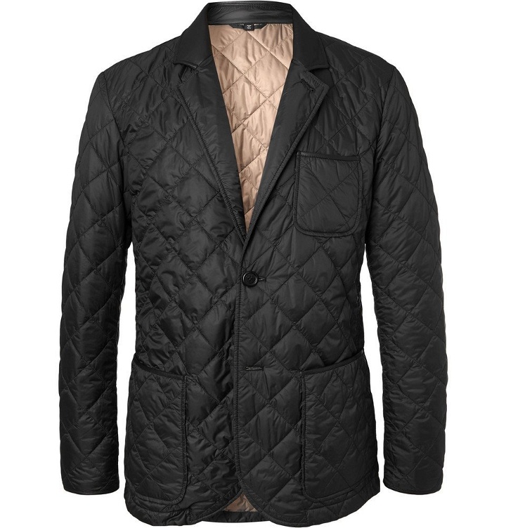 Photo: Dunhill - Leather-Trimmed Quilted Shell Blazer - Men - Black
