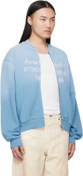 Acne Studios Blue Washed Zip-Up Sweater