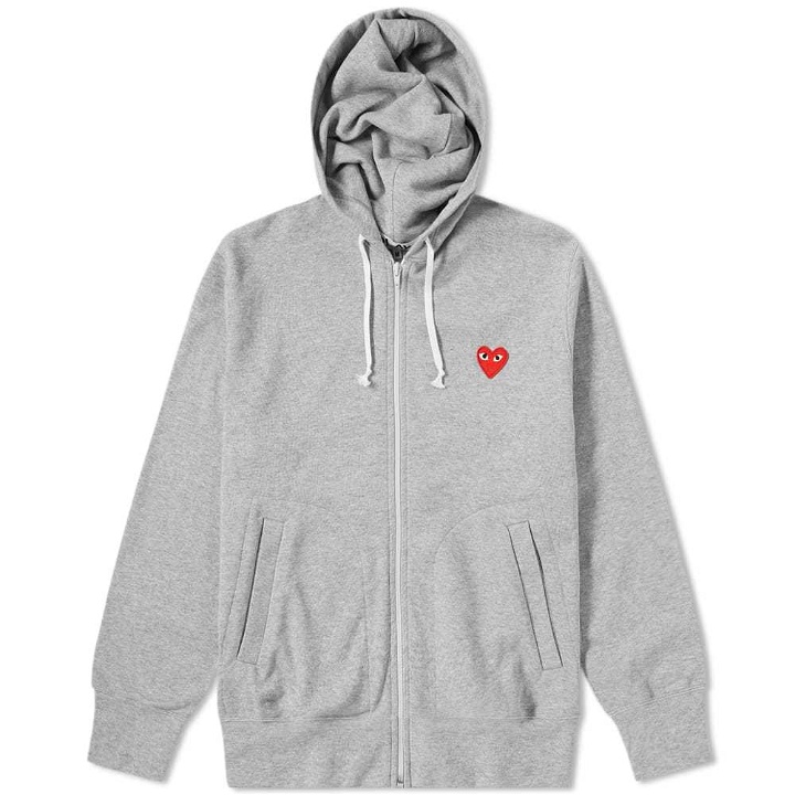 Photo: Comme des Garcons Play Red Heart Full Zip Back Print Hoody