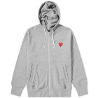 Comme des Garcons Play Red Heart Full Zip Back Print Hoody
