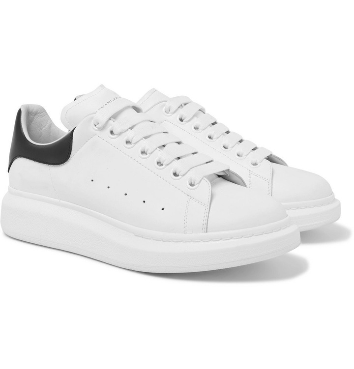 Photo: Alexander McQueen - Larry Exaggerated-Sole Leather Sneakers - Men - White