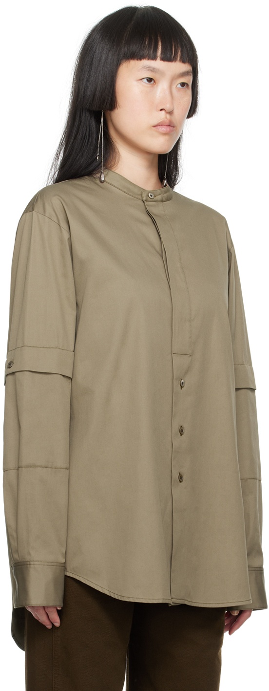 LEMAIRE Taupe Officer Collar Shirt Lemaire