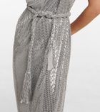 Dodo Bar Or One-shoulder sequined midi dress