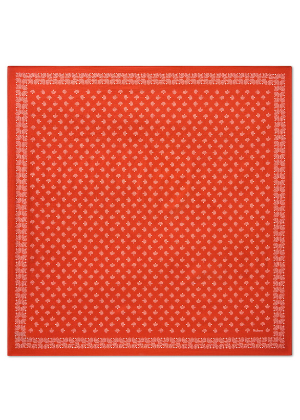 Photo: Mulberry Printed Cotton Scarf - Orange - One Size