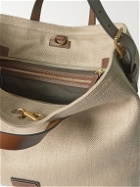 Mismo - Leather-Trimmed Herringbone Canvas Tote Bag