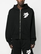 PALM ANGELS - Printed Cotton Zipped Hoodie