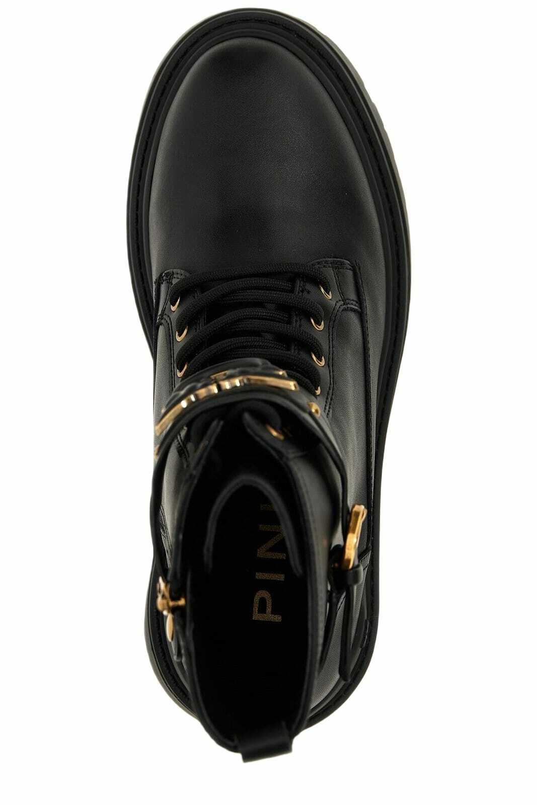 Pinko Logo Plaque Combat Boots