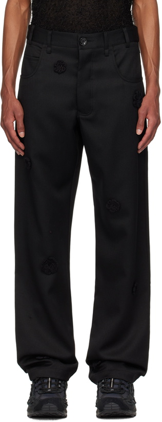 Photo: Song for the Mute Black Daisy Long Work Trousers