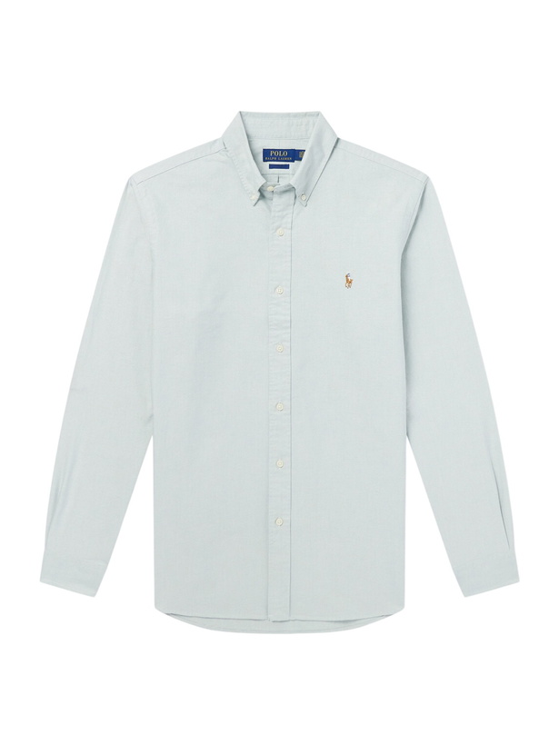 Photo: Polo Ralph Lauren - Button-Down Collar Logo-Embroidered Cotton Shirt - Green