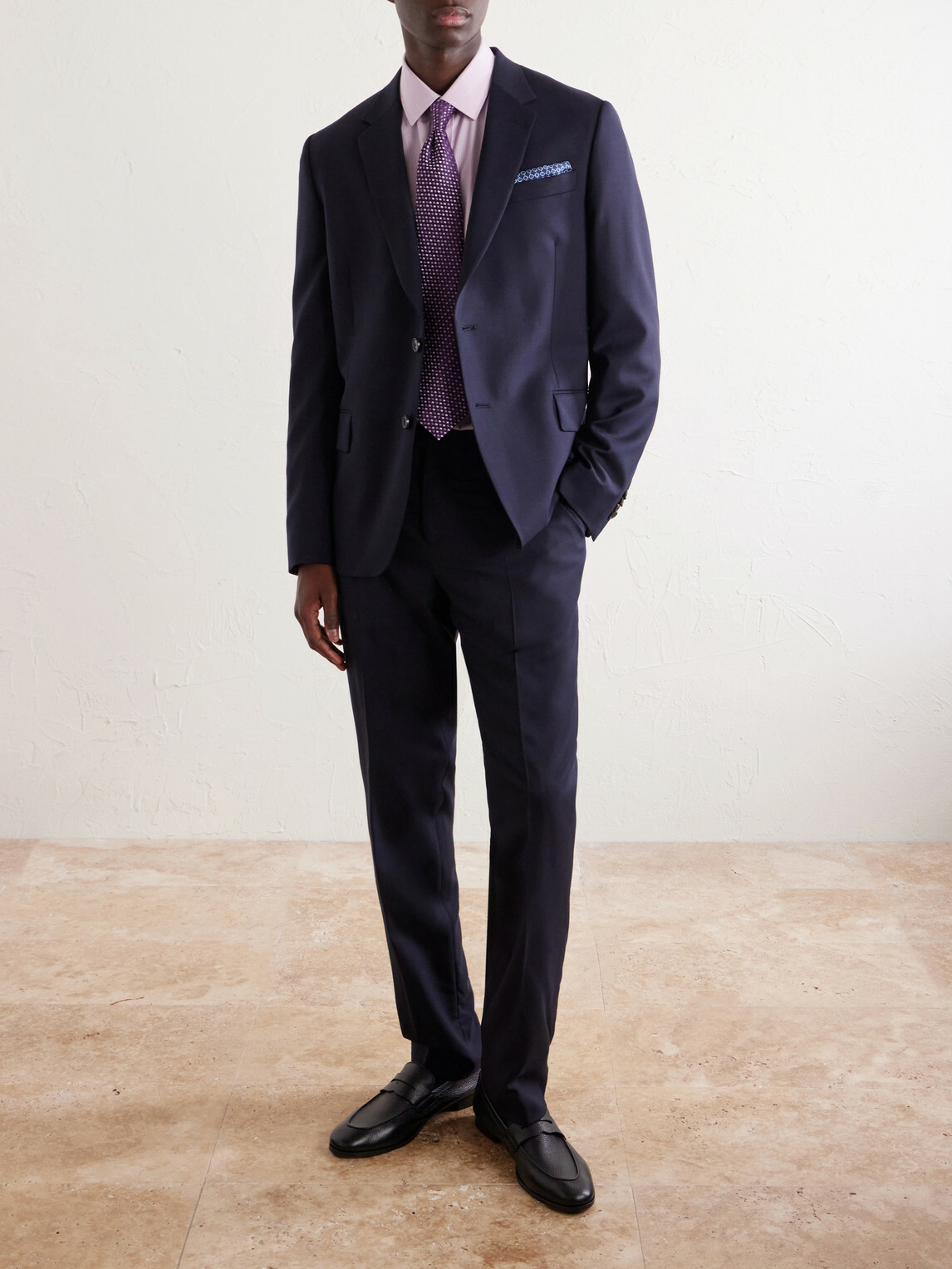 Paul Smith - Straight-Leg Pleated Wool Suit Trousers - Blue