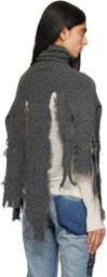 Junya Watanabe Gray Wool Turtleneck Cape