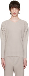 Homme Plissé Issey Miyake Beige Monthly Color September Long Sleeve T-Shirt