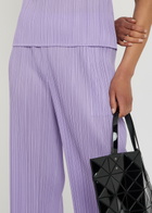 Pleats Please Issey Miyake Pleated Wide-leg Woven Trousers Light Purple
