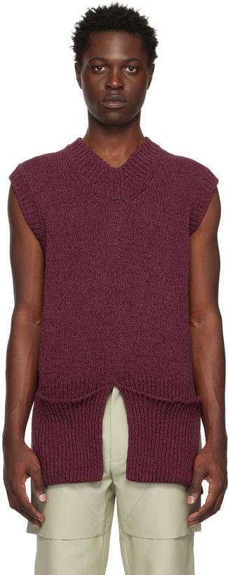 Photo: T/SEHNE SSENSE Exclusive Burgundy Vest