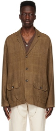 Karu Research Brown Cotton Blazer