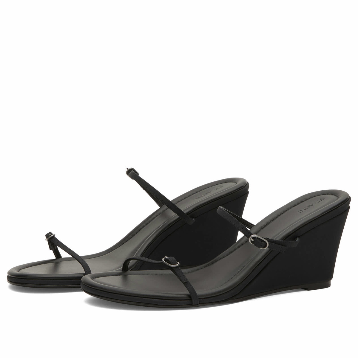 ST. Agni Women's Petit Belt Detail Wedge in Black