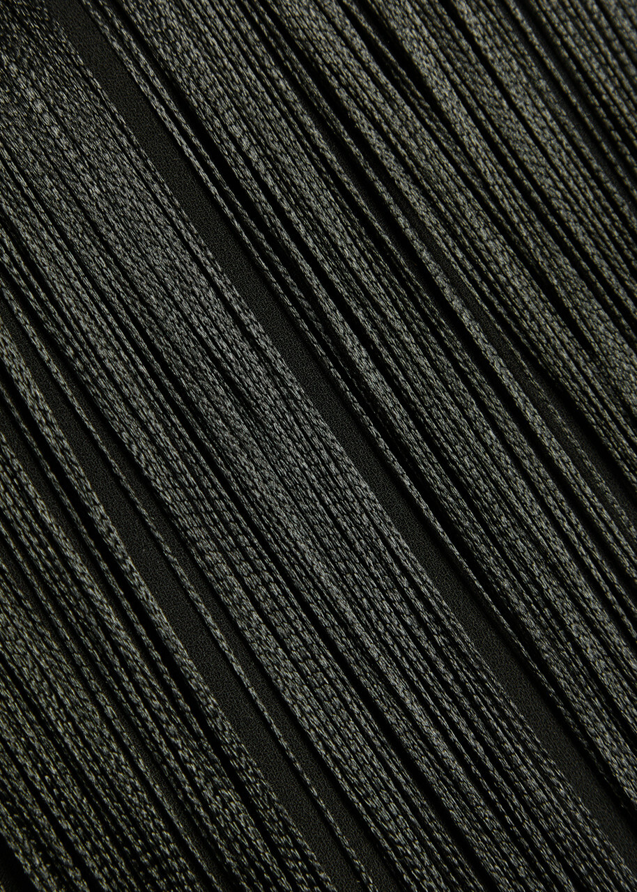 The New Arrivals Ilkyaz Ozel Angelica Fringed Woven Maxi Dress Black