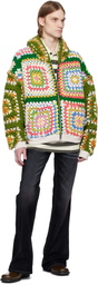 COÛT DE LA LIBERTÉ Multicolor Lydia One Of A Kind Square Flower Crochet Hoodie