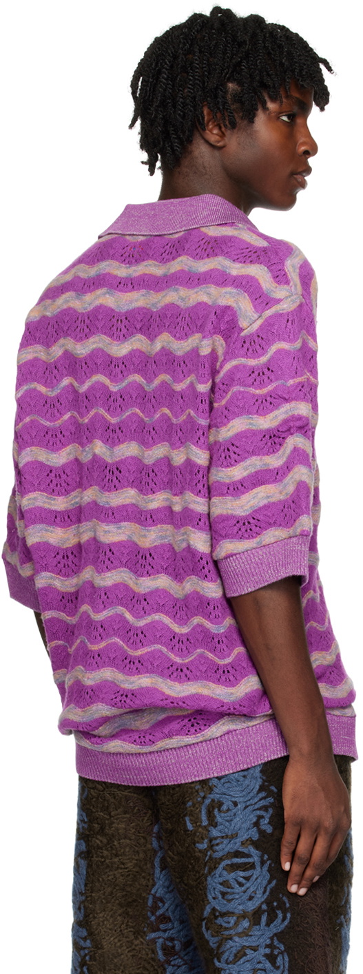 VITELLI Purple Striped Polo