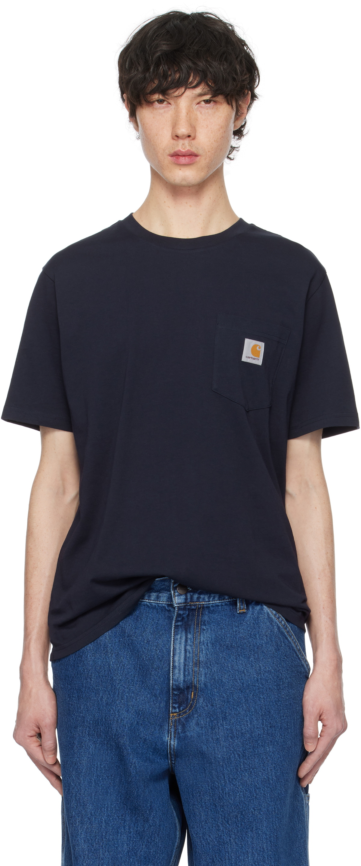 Vintage Carhartt Work In Progress Navy Button Up Long Sleeve Madison Shirt XL main image 1
