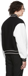 Givenchy Black & White Wool Bomber Jacket