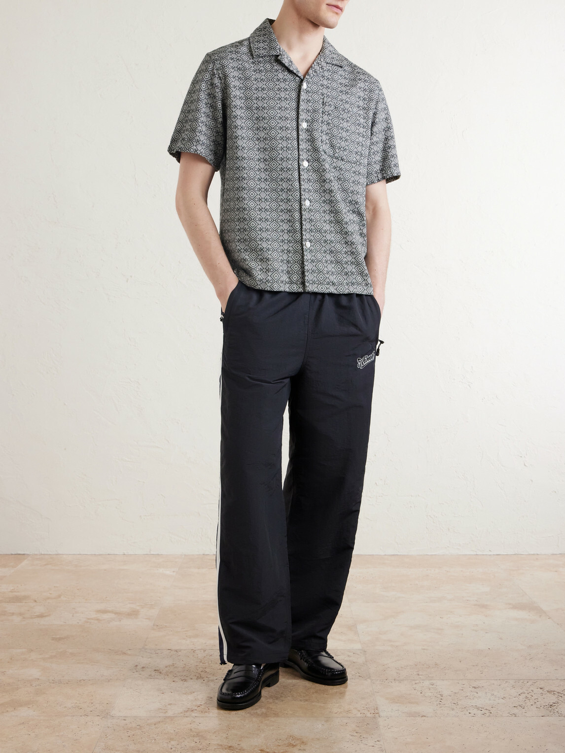 Aimé Leon Dore - Novelty Camp-Collar Cotton-Jacquard Shirt - Gray
