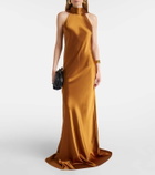 Galvan Sienna halterneck satin gown