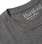 Hartford - Slim-Fit Flocked Mélange Cotton-Jersey T-Shirt - Men - Dark gray