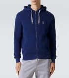 Brunello Cucinelli Logo ribbed-knit cotton zip-up hoodie